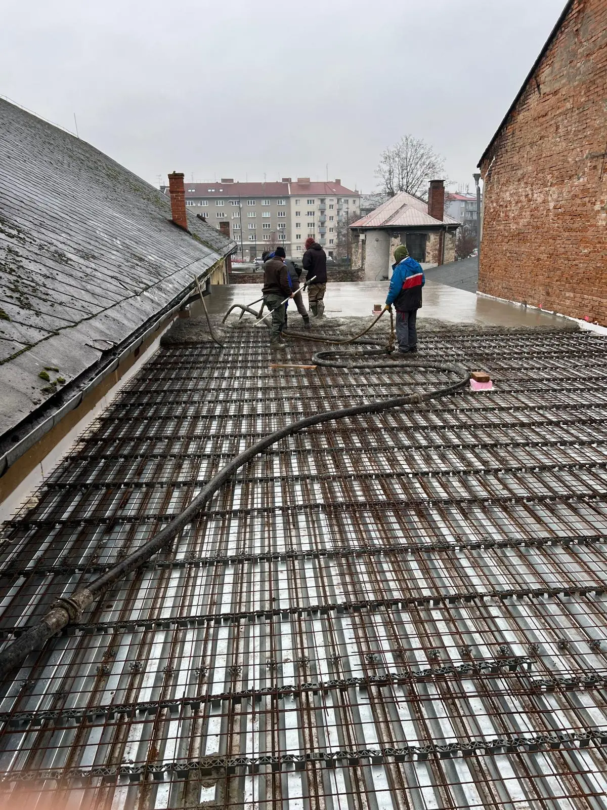 Betonáž střech bytových domů Olomouc